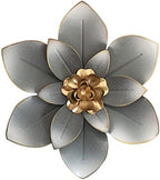 Metal Flower Wall Art Decor, 10“ Rustic Modern Floral Sculpture, Distressed Iron Wall Hanging Home Decoration Accent Artworks for Indoor Kitchen Bedroom Living Room Office Outdoor Garden Patio by Picfarce