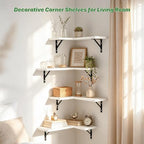 NATURE'S SOURCE Corner Floating Shelves Wall Mounted, White, Set of 4 - Image 4