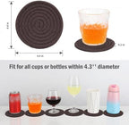 ABenkle 8 Pcs Drink Coasters with Holder, Cotton Woven Absorbent Coasters for Drinks, Minimalist Home Decor Coaster Set for Wooden Tabletop Protection Table, 4.3 inches - Image 2