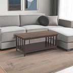 ChooChoo Farmhouse Coffee Table, Espresso Living Room Table - Image 6
