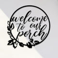 Hotop Welcome to Our Porch Metal Sign for Outdoor Decor, Black by HOTOP