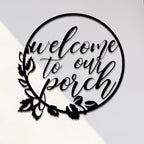 Hotop Welcome to Our Porch Metal Sign for Outdoor Decor, Black by HOTOP