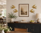 AMOIENSIS 4.75 Inch Gold Swallow Bird Wall Sculpture Set of 4 - Image 5