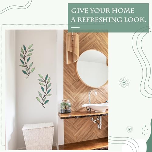 Zhengmy 2 Pcs Metal Leaf Wall Art Vine Branch Decor,Gradient Green - Image 5