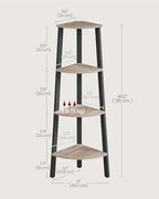 VASAGLE 4-Tier Corner Shelf Stand, Modern Ladder Shelf - Image 3