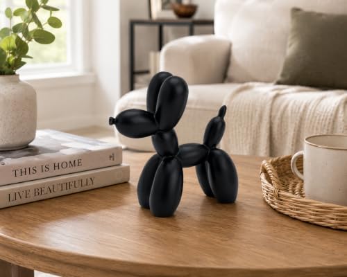 4 Inch Matte Black Balloon Dog Sculpture - Image 6
