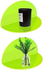 ROYALITA 2-Pack Small Acrylic Shelves Room Decor Floating Shelves, Green - Image 6