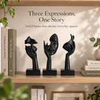 3 Pcs Thinker Large Statue Set - Black Art Abstract Home Accent Figurines for Living Room, Bedroom, Shelves, Office Desktop, Coffee Table Decor, Gift for Women (3 Pcs Black, 9") - Image 3