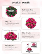 BLOSMON Pink Roses Artificial Flowers: 6 Pcs Fake Flower Balls Table Decor - Image 6