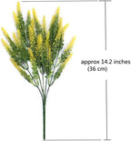 Artificial Lavender Yellow 4 Bundles, Lifelike Faux Flowers Foliage Leaves Plant for Wedding Bouquets, Outside Hanging Planter, Farmhouse Indoor Outdoor Patio Home Decor - Image 5