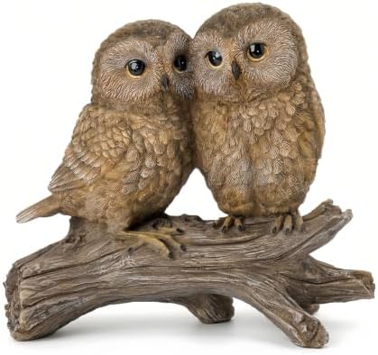 Braxio Owl Statue Home Decor - 7.5 Inch Resin Owl Couple Figurine by BRAXIO