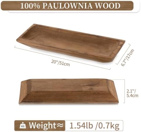 Hanobe Large Wood Decorative Dough Bowl for Coffee Table Decor, 20" Brown - Image 4