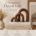 XMGZQ Brown Wood Arch for Coffee Table Decor Items,Wood Statue and Sculpture Set 3,Japanese Neutral Home Decor Aesthetic,Living Room,Entryway,Bookshelf,Floating,Console,Boho Minimalist Objects - Image 3