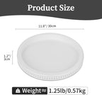 Hanobe Round Decorative Tray for Coffee Table, White, 11.8-inch - Image 4