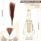 Otoolling 2 Pcs Hanging Plant Wall Decor, 12Inch Tall, Gold, Brown - Image 2