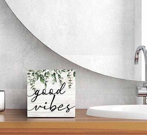 SRADMO Botanical Eucalyptus Leaves Wood Box Sign Desk Decor - Image 6