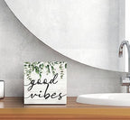 SRADMO Botanical Eucalyptus Leaves Wood Box Sign Desk Decor - Image 6