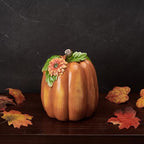 Fitz and Floyd Harvest Halloween Tall Flower Pumpkin Ceramic Figurine, 7 inch - Image 4
