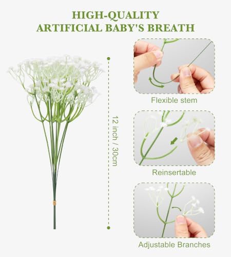 190 Pcs Babys Breath Artificial Flowers,Baby Breath Flowers Artificial Bulk - Image 3