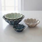 Creative Co-Op 4-Piece Stoneware Flower Shaped Bowl Set in Reactive Glaze, Multicolor - Image 7