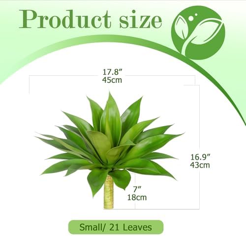 Artificial Agave Plant, Green, 17.8", 1Pcs - Image 2