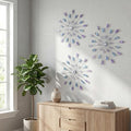 ZEXUIRU 3 Set Silver Starburst Wall Art for Home Decor Metal Bling Crystal Rhinestones Sunburst Wall Decor Sparkling Rhinestone Art Accent Silver - 13in by ZEXUIRU