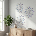 ZEXUIRU 3 Set Silver Starburst Wall Art for Home Decor Metal Bling Crystal Rhinestones Sunburst Wall Decor Sparkling Rhinestone Art Accent Silver - 13in by ZEXUIRU