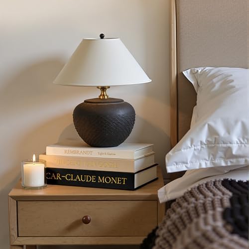 JARLINK Aesthetic Decorative Books, Set of 3 Linen Faux Book Boxes, Black - Image 2