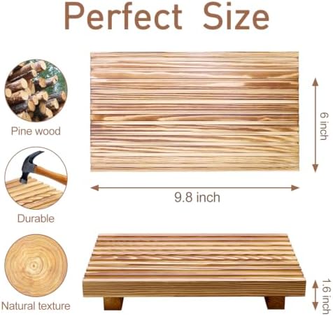 Wooden Pedestal Stand for Bathroom Tray Kitchen Counter Decor Soap Dish - Image 5