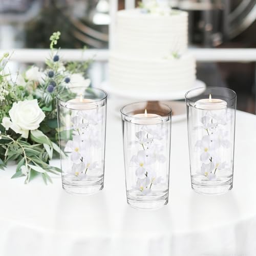 White Orchids Artificial Flowers 10 PCS Fake Orchid Silk Flowers 27" Faux Orchid Artificial Orchid for Wedding Dinning Home Restaurant Decoratiyon(White) - Image 5