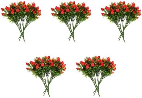 Cabilock 25pcs Artificial Strawberry Stems - Faux Strawberry Bunch, Rustic Fake Fruit Branches for Home Decor Party Centerpieces Photography Props by cabilock