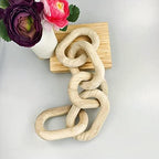 Wood Chain Link Decor and Beaded Garland Set - Hand Carved Decorative Wood Chain, Home Decor, Farmhouse - Image 2