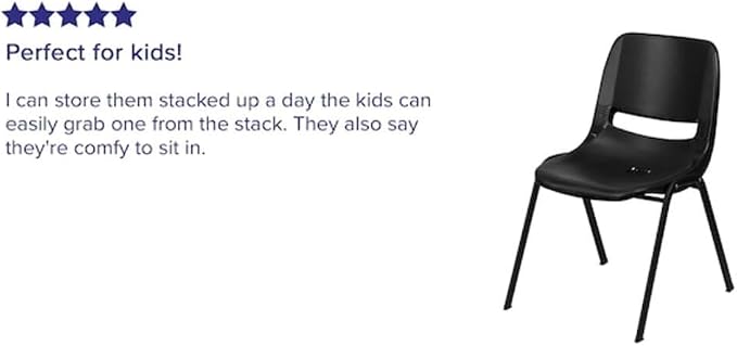 Flash Furniture HERCULES Series 440 lb. Capacity Kid's Black Ergonomic Shell - Image 5
