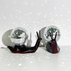 Golden Disco Snail Decor, Disco Ball Shelf Ornament, Retro Home Accent - Image 6