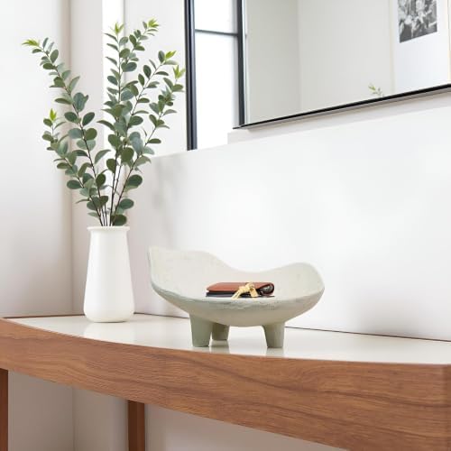 Braxio Decorative Bowl Organic Home Decor - Resin Key Tray for Entryway Table Modern Fruit Bowl for Kitchen Counter Centerpiece Catch All Bowls 10.5 x 9.3 x 4.7 Inch - Image 6