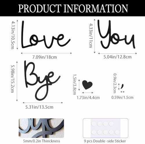 OYASUMI Love You Bye Wood Sign– Boho Farmhouse Above Door Wall Decor for Entryway, Hallway, or Living Room | Express Love & Warmth | Romantic Gift for Family, Lovers, or Valentine’s Day - Image 2