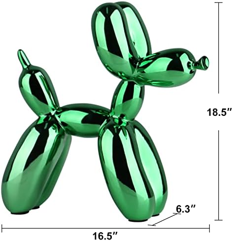 Green Balloon Dog Decor,Balloon Animal Preppy Room Shelf Decor,Cute Statue Home Decors,Office,Bedroom Modern Sculpture Desk Decoration,Green Decorations Gifts - Image 6