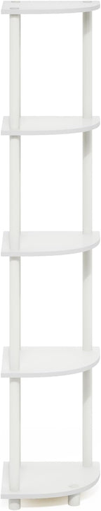 Furinno Turn-N-Tube Corner Shelf, 5-Tier Corner Bookshelf, Open Storage Shelves - Image 8