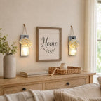 Rustic Mason Jar Sconces Wall Decor, Grey, Set of 2 - Image 6