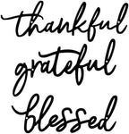 Thankful Grateful Blessed Letter Sign Metal Wall Decor, 3 Piece Black Letters Wall Art for Bathroom Bedroom Metal Words Wall Decor for Home Decor by ESTART