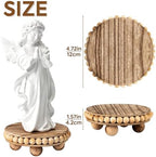 HouseJoy 2pcs Wood Risers for Display, Round Stand for Distressed Decor - Image 2