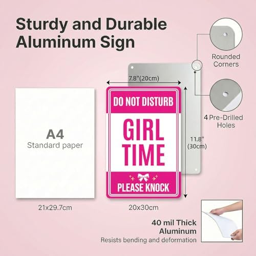 Do Not Disturb Sign, Pink Room Decor for Teen Girls, 8 x 12 Inch - Image 4