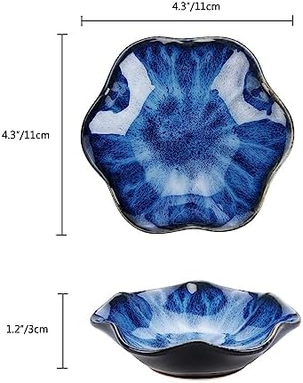 JAMEND CLXP 2PCS Lotus Leaf Shape Ring Holder Dish, Small Key Bowl, Ceramic Trinket Tray Jewelry Dish Organizing Necklace Earrings for Mom Friend Sister, All Jewelries Are NOT Included. Blue+Pink.… - Image 7
