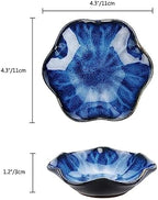JAMEND CLXP Ring Dish, Kiln Glaze Jewelry Trinket Tray, Gifts for Women I Lotus Leaf Necklace Earrings Holder on Nightstand Bathroom, Ceramic Cute Key Bowl, Blue. All Jewelries Are NOT Included. - Image 7
