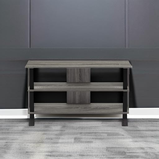 Furinno Sully 3-Tier Stand for TV up to 40, French Oak Grey/Black - Image 6