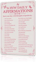 Room Decor Aesthetic A Few Daily Affirmations Motivational Wall Art Tin Metal Sign Pink Butterfly Wall Home Coffee Room Office Decor Gifts 8X12 Inches by Azppan