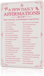 Room Decor Aesthetic A Few Daily Affirmations Motivational Wall Art Tin Metal Sign Pink Butterfly Wall Home Coffee Room Office Decor Gifts 8X12 Inches by Azppan
