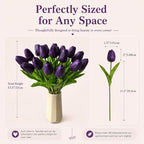 Mandy's 20pcs Artificial Dark Purple Tulips - Image 3