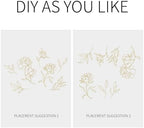 Gold Metallic Wall Decals Peel and Stick Large Floral Sketch Minimal Line Transfer Stickers for Wall-Mounted Mirror Decor Living Room Adult Gifts for Mom, Rose - Image 4