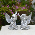 OwMell Set of 2 Cherub Angels Resin Statue Figurine, Indoor Home Decoration - Image 4